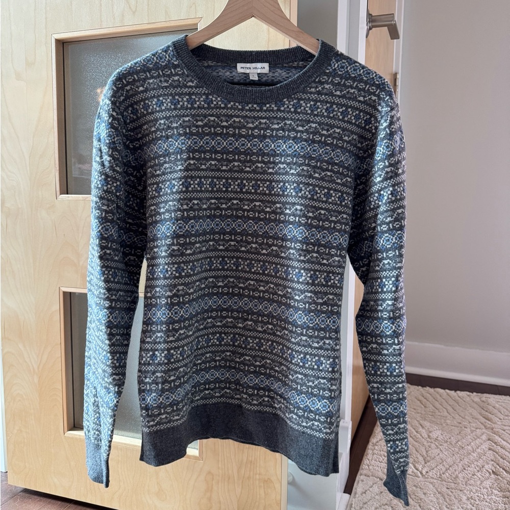 Peter Millar Blue and Gray Crewneck Sweater